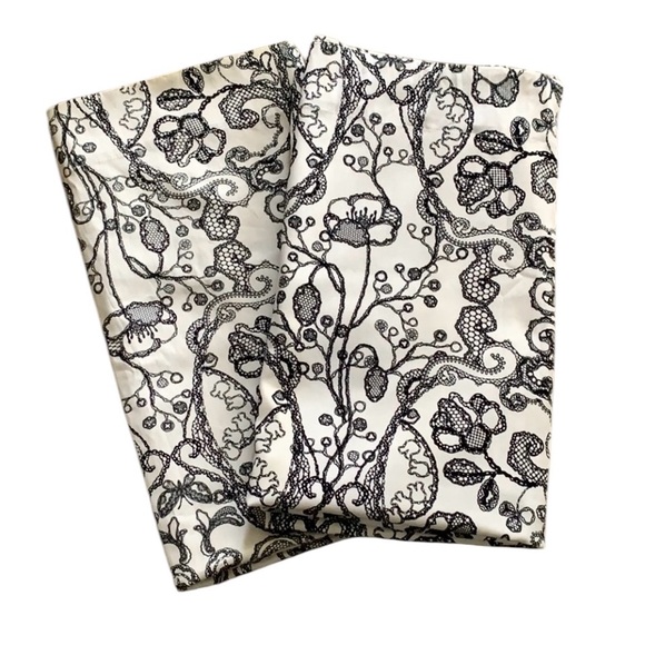 Set Of 2 Floral Heavy Linen Curtain Panels 82” - Picture 5 of 5